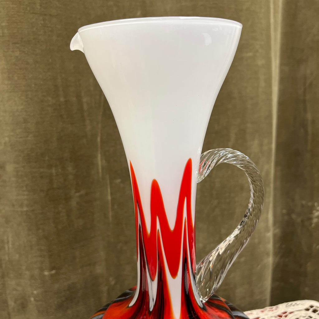 Grand vase-pichet en verre opalin de Murano – Italie, années 1970