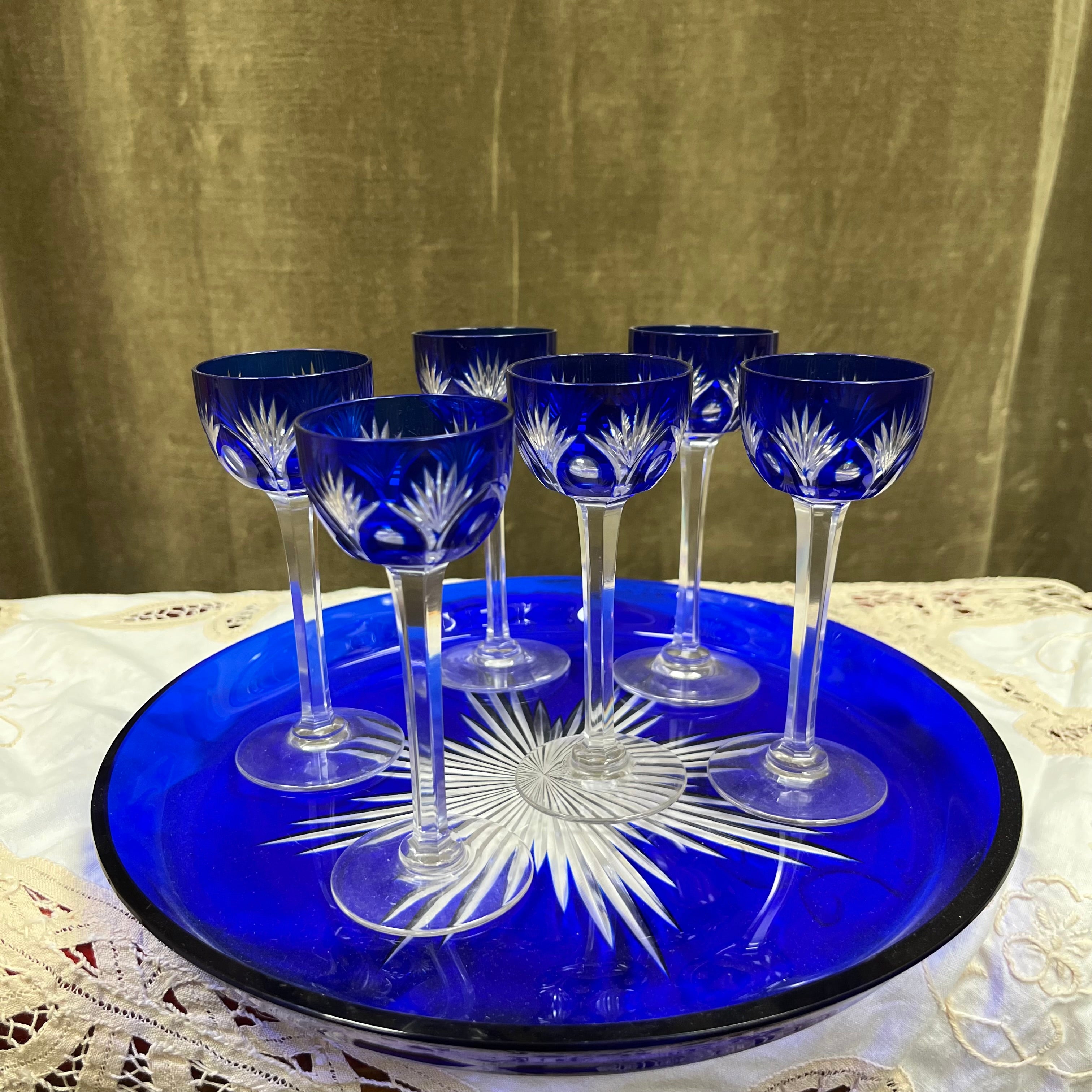 Verres à liqueur en cristal overlay Saint Louis (unité)