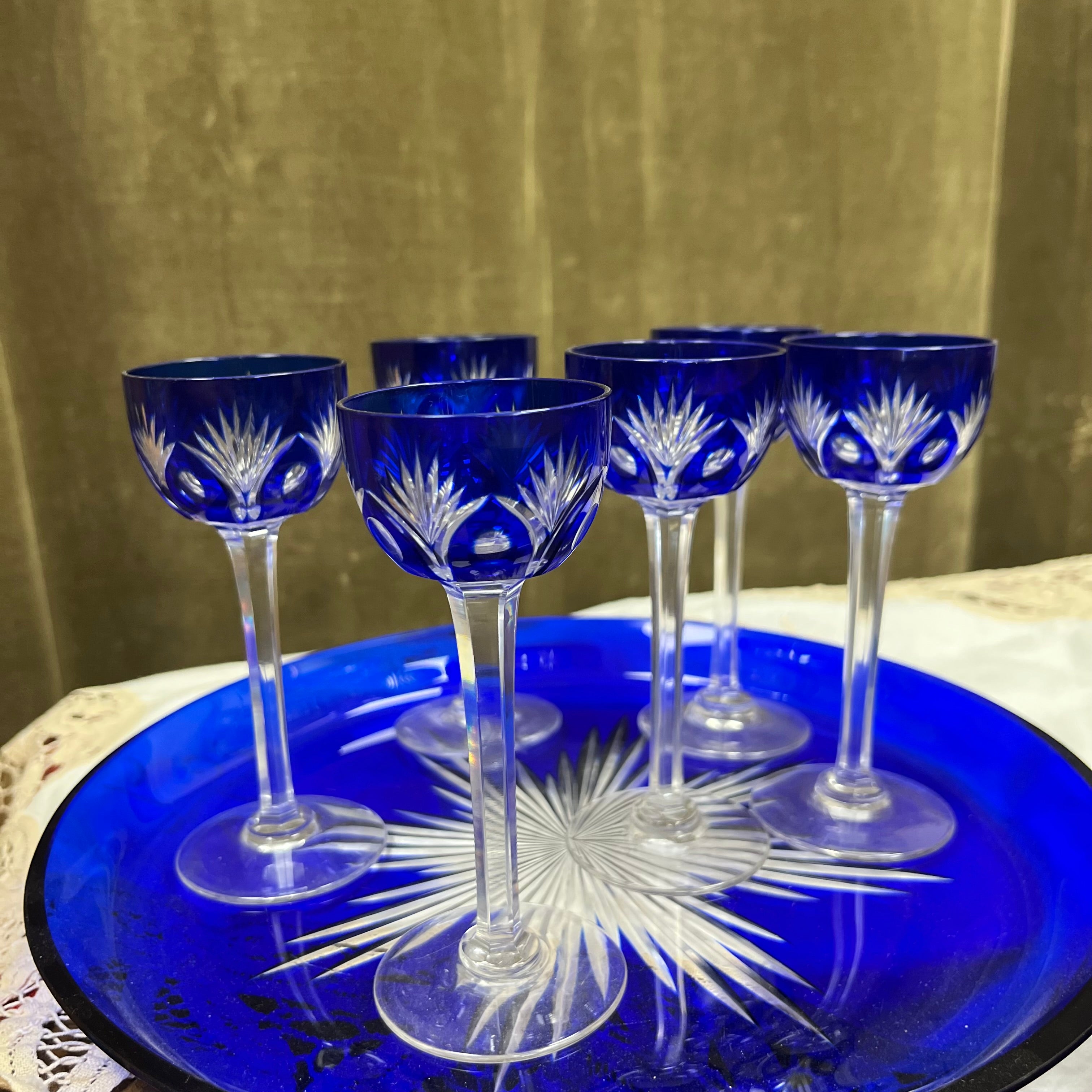 Verres à liqueur en cristal overlay Saint Louis (unité)