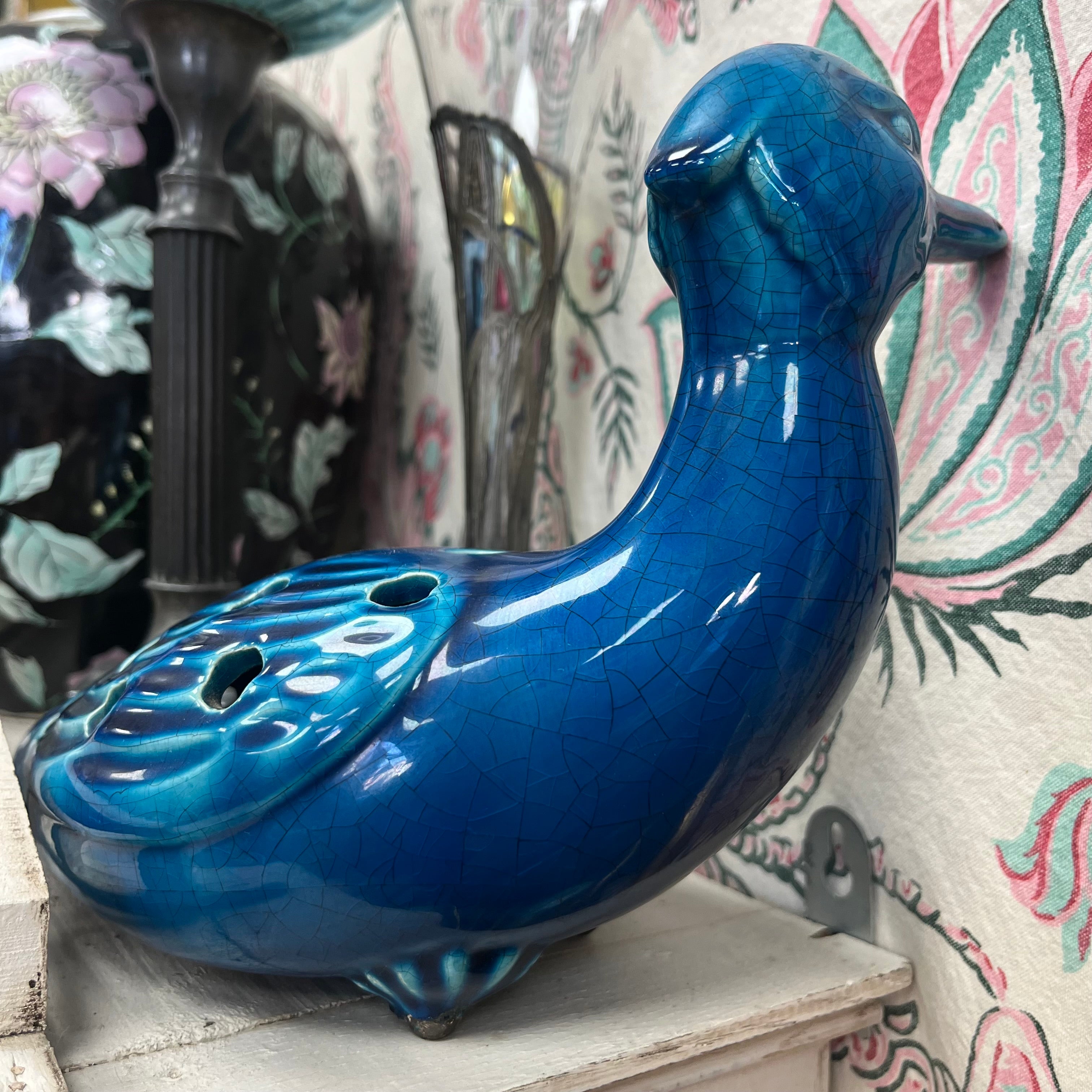 Vase pique-fleurs Canard - Faïencerie de Charolles