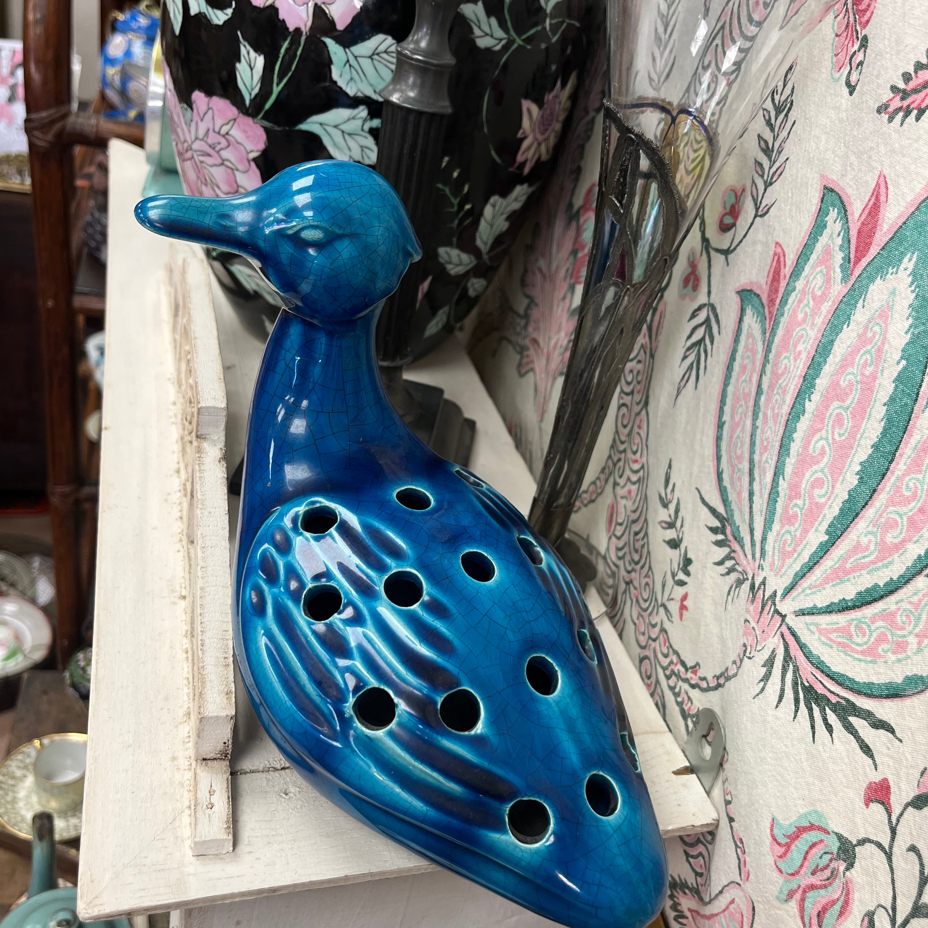 Vase pique-fleurs Canard - Faïencerie de Charolles